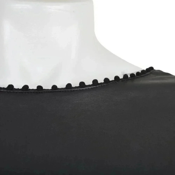 Zara Black Faux Leather Ruffle Sleeves Dress Bell Sleeve Size  Medium - Picture 9 of 15